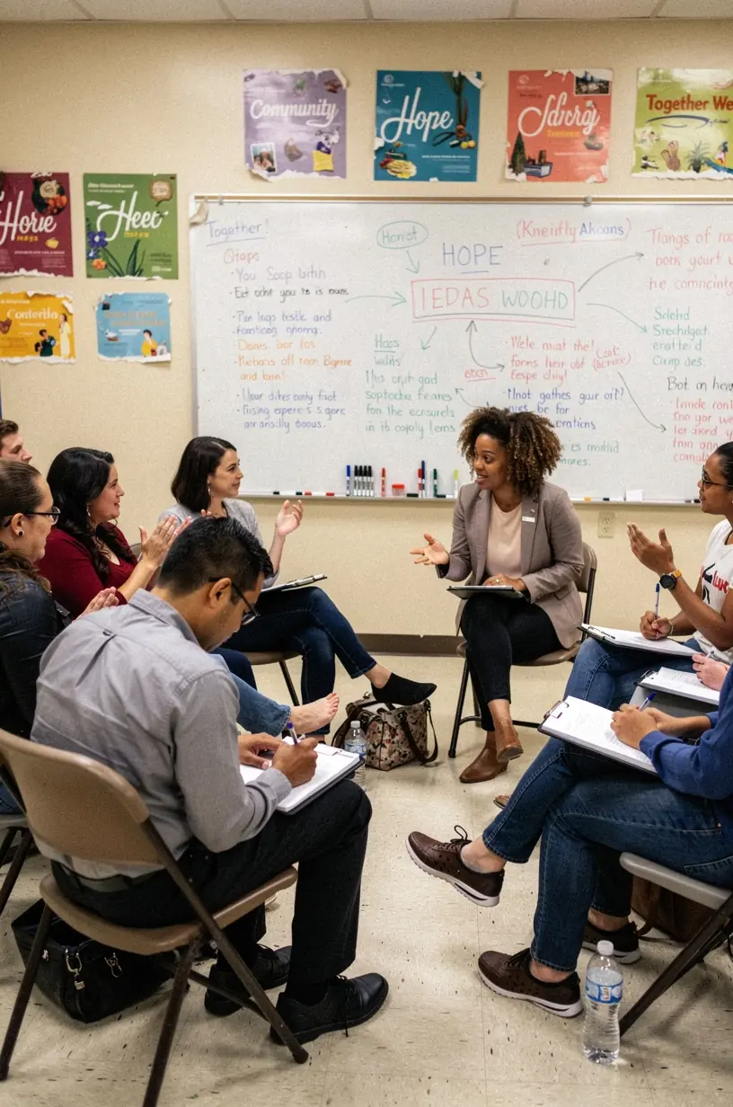 Community members sharing narratives and insights.