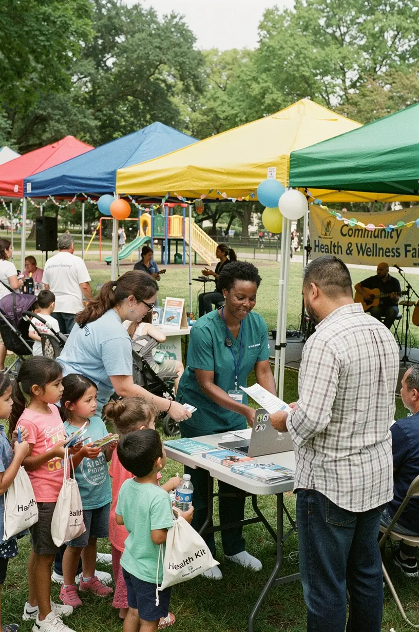 Community members sharing stories for resilience.